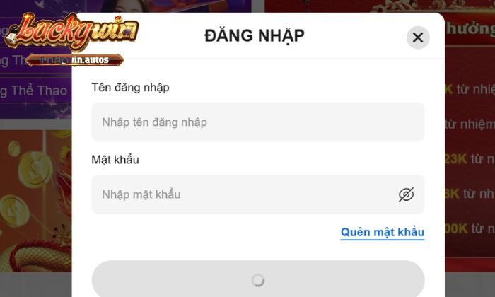 Điền đầy đủ thông tin đăng nhập hệ thống cổng game đã yêu cầu